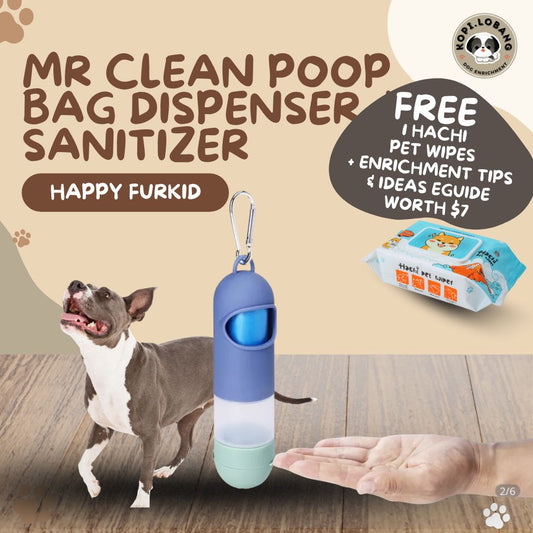 ✅[SG] MR CLEAN POOP BAG DISPENSER & SANITIZER FOR DOG AND CAT★ Germ-Free Anytime ★ FREE Indoor & Outdoor Training e-Guide Worth $7★