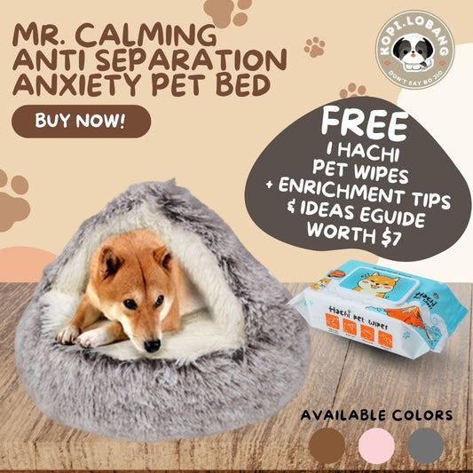 ✅[SG] MR. CALMING ANTI SEPARATION ANXIETY PET BED ★ FREE Enrichment Tips & Ideas e-Guide Worth $7 ★ Enrichment ★ SG Stock ★ Kopi Lobang