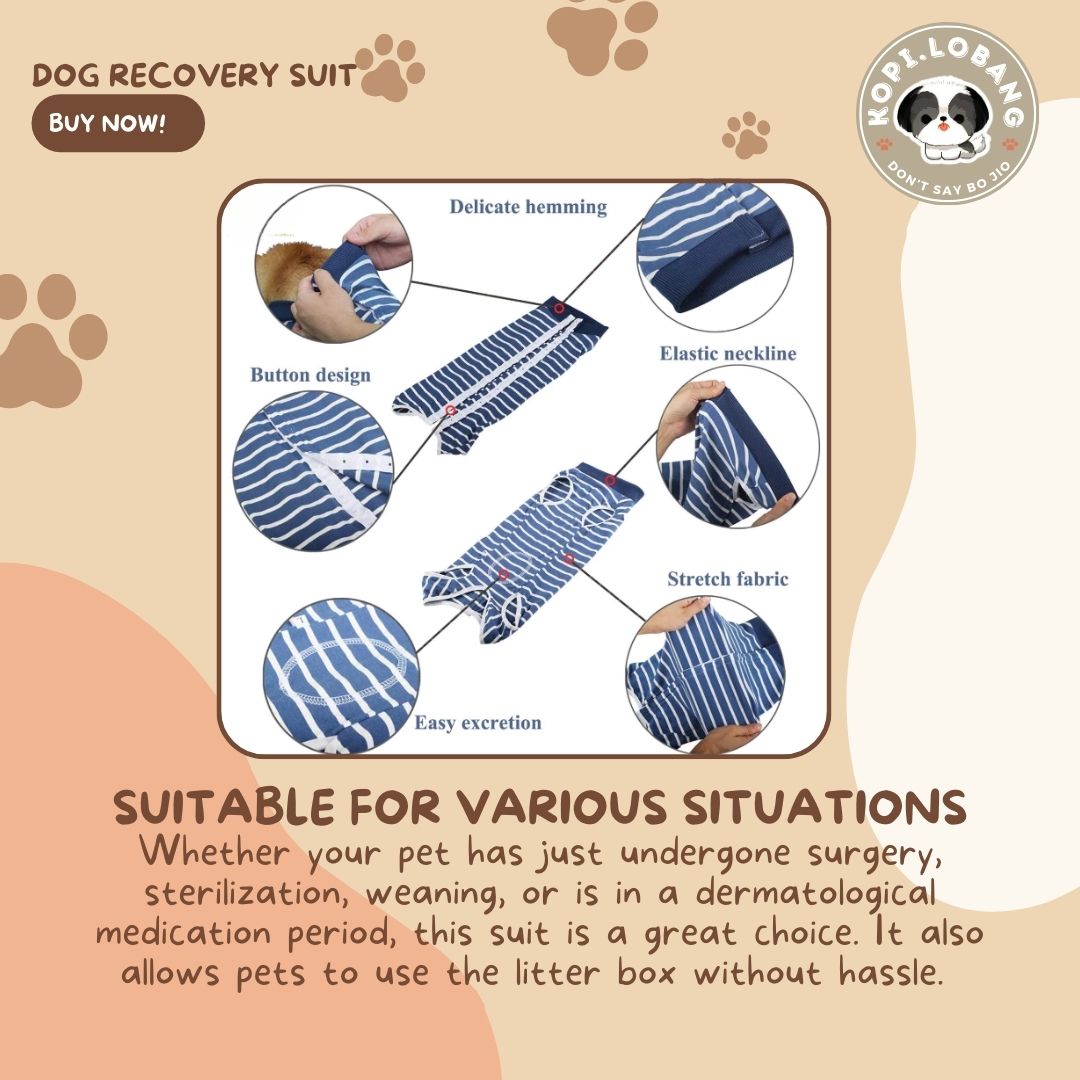 ✅[SG] Pet Recovery Suit for Dogs & Cats – Comfortable E-Collar Alternative