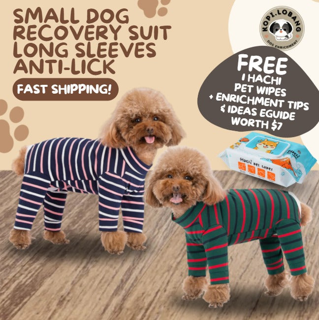 Small Dog Recovery Suit Long Sleeves Anti-Lick