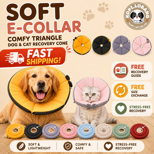 ✅[SG] [FAST] SOFT E-COLLAR COMFY TRIANGLE DOG & CAT RECOVERY CONE