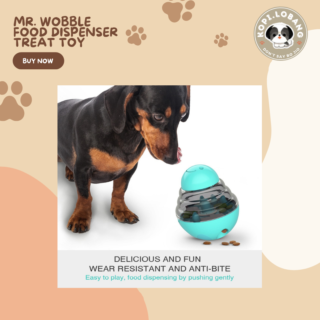 ✅[SG] MR. WOBBLE FOOD FEEDER TREAT DISPENSER TOY FOR DOG AND CAT★ FREE Enrichment Tips & Ideas e-Guide  Worth $7 ★Slow Feeding Train