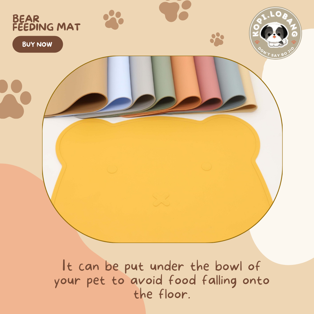 ✅[SG] BEAR PET FEEDING MAT FOR DOGS AND CATS★ FREE Enrichment Tips & Ideas e-Guide Worth $7 ★ Clean & No More Mess  ★ SG Stock ★ Kopi Lobang ★ For Dog Cat ★ Perfect for Gift