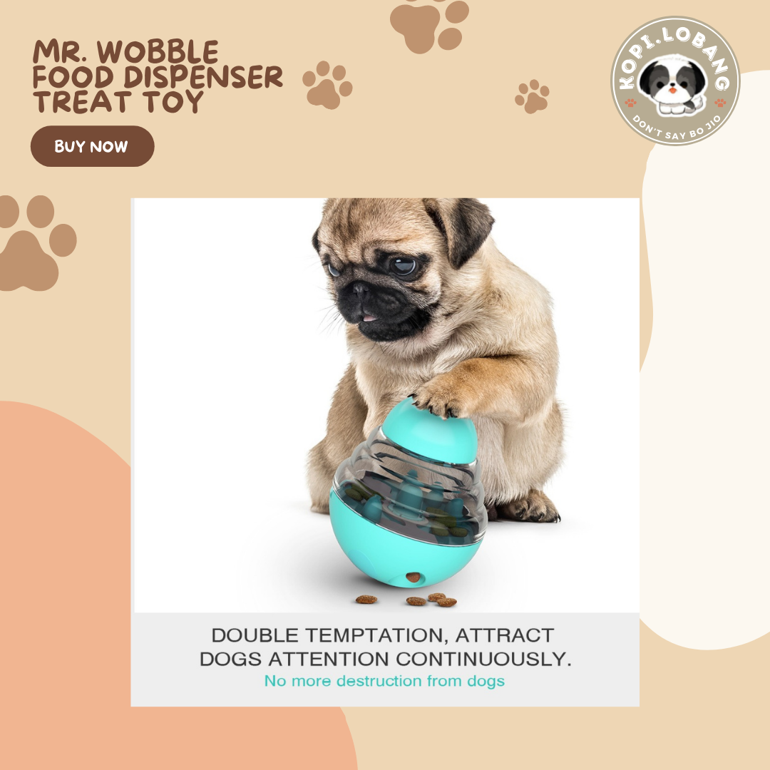 ✅[SG] MR. WOBBLE FOOD FEEDER TREAT DISPENSER TOY FOR DOG AND CAT★ FREE Enrichment Tips & Ideas e-Guide  Worth $7 ★Slow Feeding Train