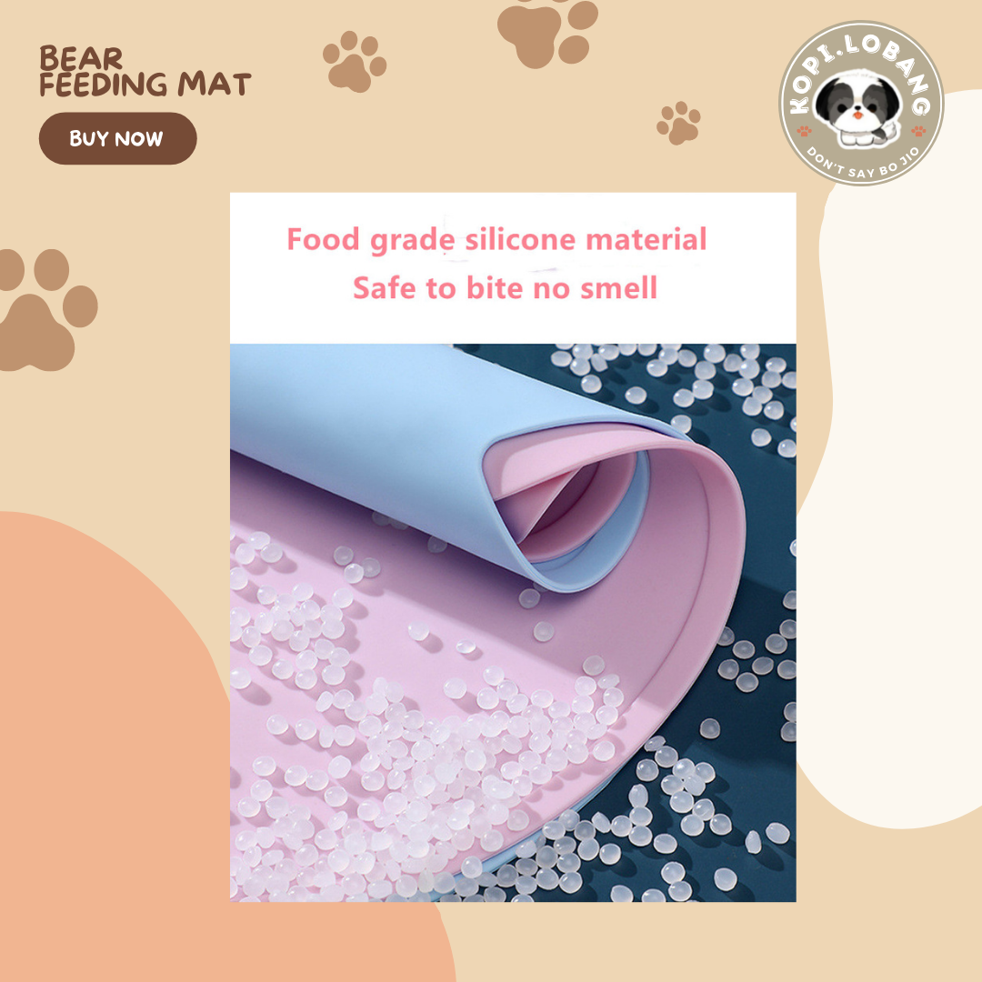 ✅[SG] BEAR PET FEEDING MAT FOR DOGS AND CATS★ FREE Enrichment Tips & Ideas e-Guide Worth $7 ★ Clean & No More Mess  ★ SG Stock ★ Kopi Lobang ★ For Dog Cat ★ Perfect for Gift