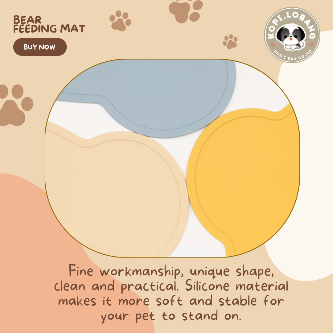 ✅[SG] BEAR PET FEEDING MAT FOR DOGS AND CATS★ FREE Enrichment Tips & Ideas e-Guide Worth $7 ★ Clean & No More Mess  ★ SG Stock ★ Kopi Lobang ★ For Dog Cat ★ Perfect for Gift