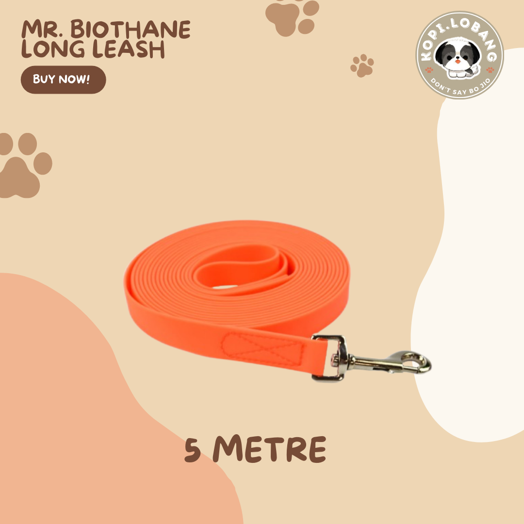 ✅[SG] MR. BIOTHANE LONG LEASH Waterproof 5 Metre & 10 Metre ★ Encourage Foraging Skills Training ★ FREE Recall Training e-Guide Worth $7 ★ For Dog Cat