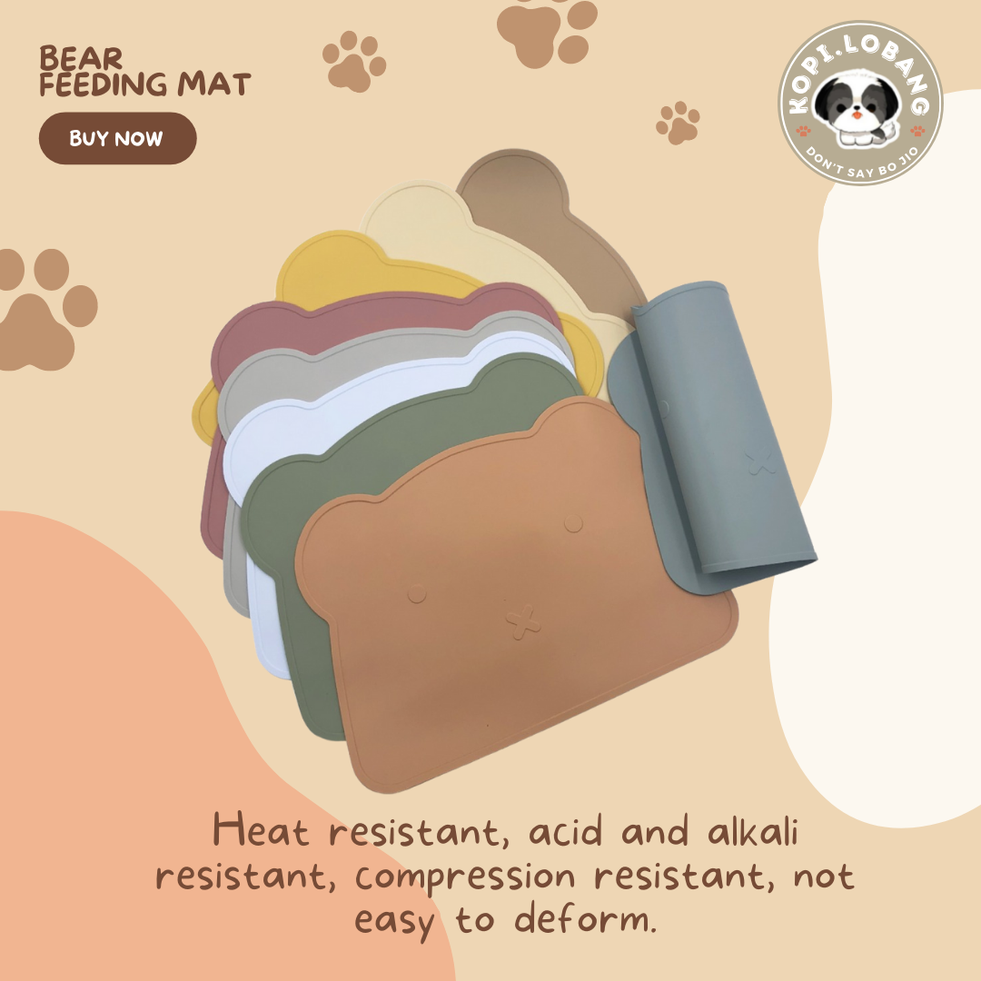 ✅[SG] BEAR PET FEEDING MAT FOR DOGS AND CATS★ FREE Enrichment Tips & Ideas e-Guide Worth $7 ★ Clean & No More Mess  ★ SG Stock ★ Kopi Lobang ★ For Dog Cat ★ Perfect for Gift