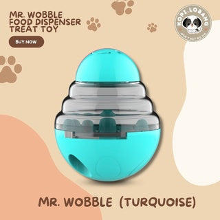 ✅[SG] MR. WOBBLE FOOD FEEDER TREAT DISPENSER TOY FOR DOG AND CAT★ FREE Enrichment Tips & Ideas e-Guide  Worth $7 ★Slow Feeding Train