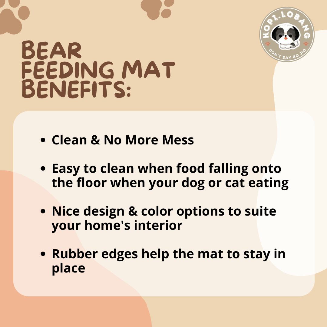 ✅[SG] BEAR PET FEEDING MAT FOR DOGS AND CATS★ FREE Enrichment Tips & Ideas e-Guide Worth $7 ★ Clean & No More Mess  ★ SG Stock ★ Kopi Lobang ★ For Dog Cat ★ Perfect for Gift