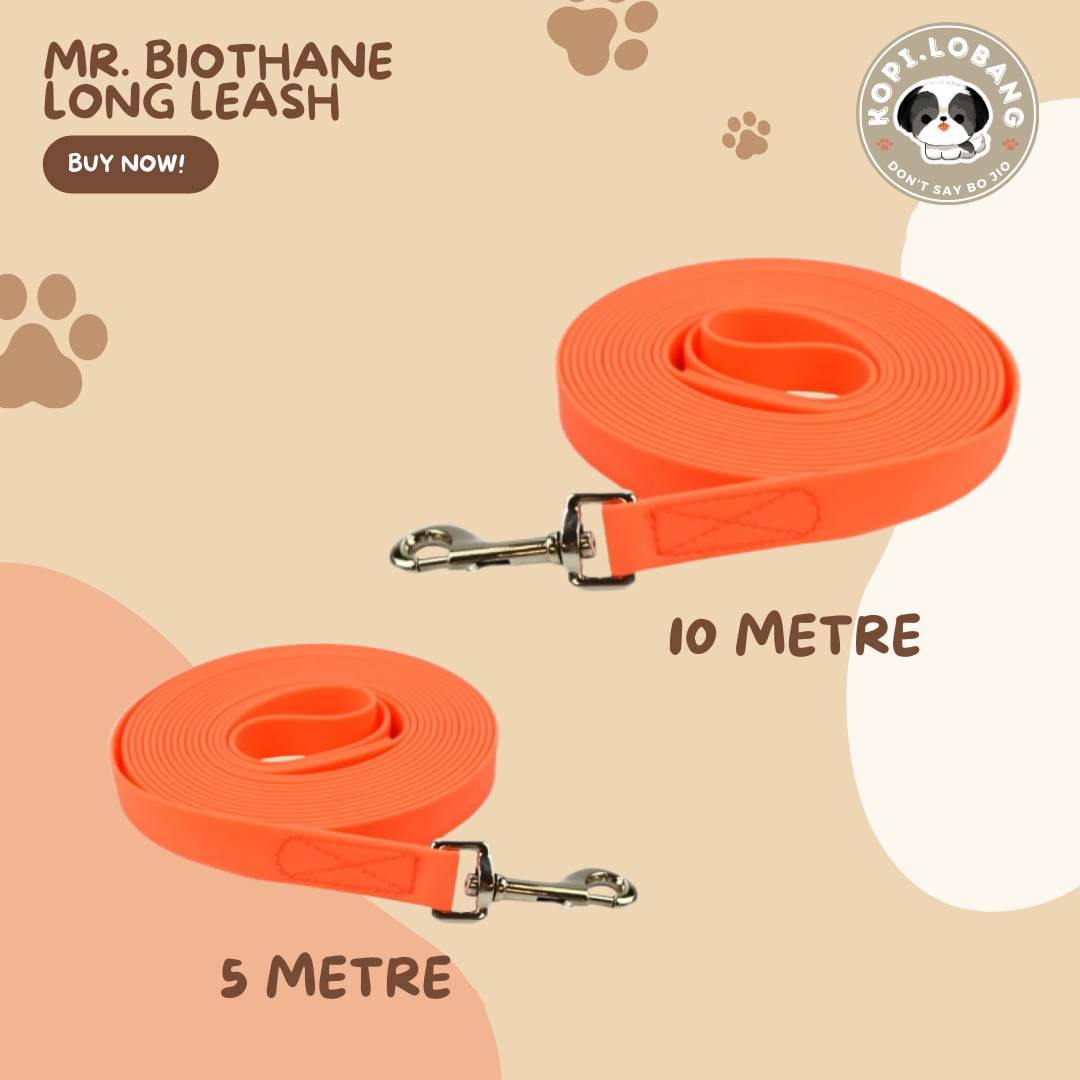 ✅[SG] MR. BIOTHANE LONG LEASH Waterproof 5 Metre & 10 Metre ★ Encourage Foraging Skills Training ★ FREE Recall Training e-Guide Worth $7 ★ For Dog Cat