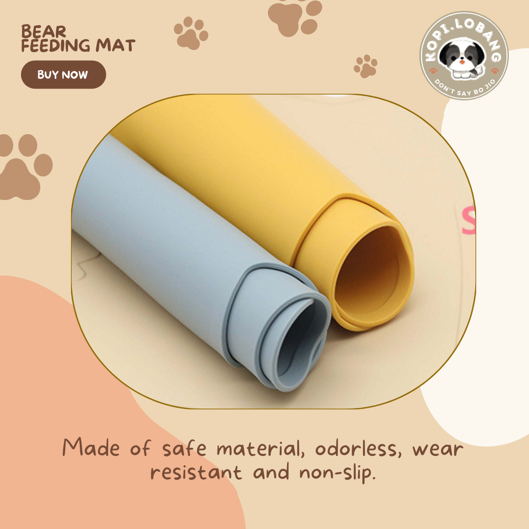 ✅[SG] BEAR PET FEEDING MAT FOR DOGS AND CATS★ FREE Enrichment Tips & Ideas e-Guide Worth $7 ★ Clean & No More Mess  ★ SG Stock ★ Kopi Lobang ★ For Dog Cat ★ Perfect for Gift