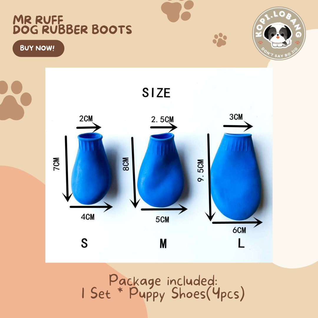 ✅[SG] MR RUFF DOG RUBBER SHOES BOOTS FOR DOGS AND CATS★ FREE Loose Leash Walking e-Guide Worth $7 ★ SG Stock ★ Kopi Lobang ★